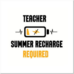 Teacher summer recharge required cool modern design Posters and Art